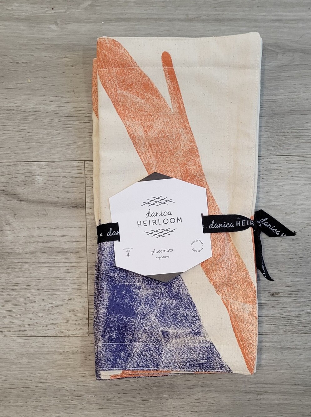 Orange & Blue Abstract Cotton Placemat Set